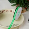 Green Christmas ribbon 1cm wide grosgrain ribbon MERRY CHRISTMAS printed gift wrapping strap - Green