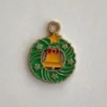 Ciondolo ghirlanda di Natale in metallo accessorio decorativo confezione regalo design carino - Stile Ghirlanda di Natale (d)