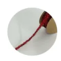 Bobina de cinta de brillo roja para envolver regalos de Navidad y decoración de manualidades - Rojo