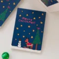 Variante de carte de vœux de Noël avec charmant design de renne et bonhomme de neige pour cadeau. - Pack de 30 Pièces (9*5.5cm Vertical)