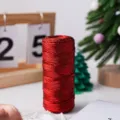 Rote metallische Geschenke-Kordel fuer DIY Schleifen und weihnachtliche Verpackungen. - Rot / 1.5mm*100m