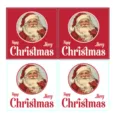 Adesivi natalizi quadrati per dolci etichette babbo natale varianti rosso e bianco - Babbo Natale / Set da 4