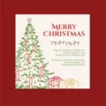 Adesivo di sigillatura natalizio quadrato, etichetta decorativa per pacchi regalo. - Stile Albero di Natale Disegnato a Mano E Scatola Regalo / Set da 4