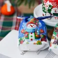 Christmas rabbit ear snack packaging bag for snow crisp, nougat, and cookies, blue snowman. - Snowman / 50 Pieces