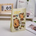 Cute cartoon capybara art theme gift paper bag, ins style portable storage packaging bag for gifts. - Light Yellow Capybara Artist / 1 Piece