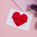 Valentine gift greeting card with red heart design, ideal for birthday or DIY flower wrapping. - White Red Hearts / 30 Sheets