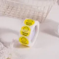Rouleau d'autocollants smiley jaunes avec texte de remerciement, idéal pour récompenses et déco. - Type C Jaune / 500 Pièces/Paquet