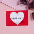 Romantic Heart Greeting Card DIY Gift Wrapping Card for Valentine Day Love Wishes - Red with White Heart / 30 Sheets