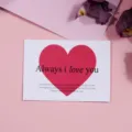 Heart greeting card for valentine day, romantic love message design gift wrapping card SKU - White Pink Heart / 30 Sheets