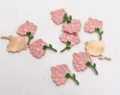 Pink carnation enamel metal charms DIY pendants for gift craft decoration accessories - 5 Pieces / Pink