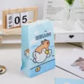 Cute cartoon capybara gift paper bag ins style blue storage bag party favor package - Blue Capybara and Bird / 1 Piece