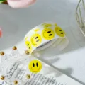 Autocollants en rouleau smiley jaune autocollants dessin anime mignons pour decor - Style D / 500 Pièces/Paquet