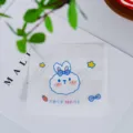 Sachet zippé en plastique transparent pour biscuits avec un joli design de lapin et fermeture éclair. - 50 Pièces/Paquet (Style Lapin)