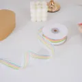 Buntes gestreiftes transparentes Band zum Geschenkverpacken, süße DIY Deko Rolle 25 Yards. - Gestreift