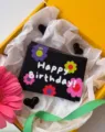 Tarjeta de felicitación de cumpleaños floral cuadrada 30pcs, bonita tarjeta de regalo - Happy Birthday 7*8.7cm (Paquete de 30)