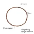 Pure copper magnetic necklace retro mesh chain 53cm length copper color jewelry for daily wear - CNC-013 Style