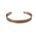 Vintage copper magnetic bracelet with diamond mesh pattern open cuff adjustable health bangle - Copper