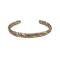Bracelet manchette en cuivre magnétique torsadé tricolore ouvert et réglable style - Cuivre Tressé Tricolore