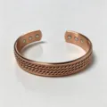 Copper Magnetic Bracelet Open Adjustable Braided Cuff Bangle For Health Care Accessories - Copper Color