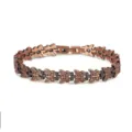 Detailed view of women's copper magnetic bracelet featuring elegant butterfly links and retro finish. - Bracelet