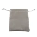 Grey velvet drawstring pouch for jewelry gift packaging storage soft small pouch bag 1pc - Gray Velvet Drawstring Pouch Without Logo