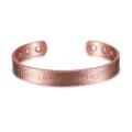 Magnetic Copper Cuff Bracelet Adjustable 8mm Vintage Geometric Engraved Health Jewelry for Men Women - Sun God Pattern