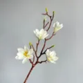 Künstlicher weißer Magnolienzweig, EVA Haptik Dekoblume für elegante Raumdekoration. - Weiß