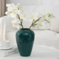 Τεχνητή σύνθεση λουλουδιών ορχιδέας phalaenopsis σε κεραμικό βάζο για διακόσμηση σπιτιού. - Single Touch Phalaenopsis - Λευκό