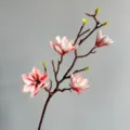Künstliche Magnolienblüte Zweig EVA Touch künstliche Blumen für Wohnkultur chinesischer Stil - Dunkelrosa