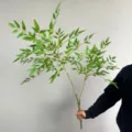 Branche de bambou artificielle plante de simulation verte pour décoration intérieure florale - 2-Branches / Vert