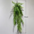 Artificial Fern Hanging Plant with 35 Leaves Green Fake Vine Wall Decor for Home Garden - 35 Leaves Pine Leaf Fern Green