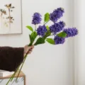Ramas de flores de lila moradas artificiales para decoración del hogar y salón - Morado