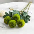 Artificial green pompom chrysanthemum artificial flower for home decor floral arrangement - Green