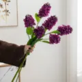 Flores de lila artificiales moradas ramas de flores falsas para decoracion hogar - Color Loto