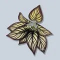 Hojas de calathea artificiales ramita de planta rayada para decoración del hogar y arreglos - Hoja de Fénix de 9 cabezas - Morado (Fino)