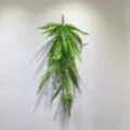 Artificial hanging fern plant green 35 leaves wall decor vine foliage interior decoration - 35 Leaves Fine Grain Boston Leaf Green