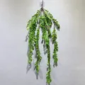 Artificial staghorn fern hanging plant green fake vine wall decor 105cm for home room - 30 Leaves Green Staghorn Fern Wall Hanging