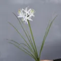 White artificial spider lily silk flower single stem for home decor wedding party photography props. - White