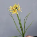 Artificial yellow spider lily flower fake floral decor stem for home wedding party - Yellow