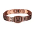 Vintage copper magnetic bracelet for men with masonic symbol and eye of providence design 12mm - Retro Magnetic Bracelet(COB025)