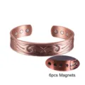 Men's magnetic copper bracelet with adjustable open cuff design and six built-in magnets detail. - 12 Magnets / Copper