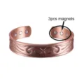 Mens magnetic copper bracelet adjustable open solid red copper bracelet detail view - 6 Magnets / Copper