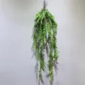 Artificial Boston Fern Vine, Green Hanging Plant for Wall Decor and Interior Greenery Style. - 30 Leaves Green Little Flame Wall Hanging