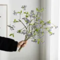 Artificial purple flower branches faux vines home decor wedding photography props 1pcs - Single Branch - Blue
