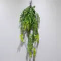Artificial hanging fern plant 30 pieces tricolor grass green vine for restaurant decor - 30 Leaves Tri-color No.5 Grass Wall Hanging