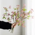 Rama de flor rosa artificial planta falsa para decoración del hogar boda accesorios de foto - Rama Sola - Rosa
