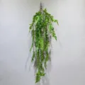 Artificial hanging fern plant 110cm fake green vine for home wall decor and room decoration. - 30 Leaves Green Pteris Wall Hanging