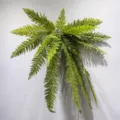 Artificial Boston Fern Wall Hanging Green Plant for Restaurant Engineering Decoration - 18 Mesh Green Large Boston Leaf Wall Hanging