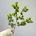 Künstlicher Tannenzweig künstliche grüne Pflanze Kiefernnadel für Heimdekoration 1Stk - 4-Gabel 52-Köpfige Meiren Pine / 55cm / Verlauf Grün