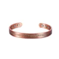 Pure copper magnetic vintage floral scrollwork open bangle bracelet with built-in magnets. - Vine Pattern Vintage Color